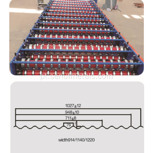 Máquina formadora de rolos para telhas onduladas